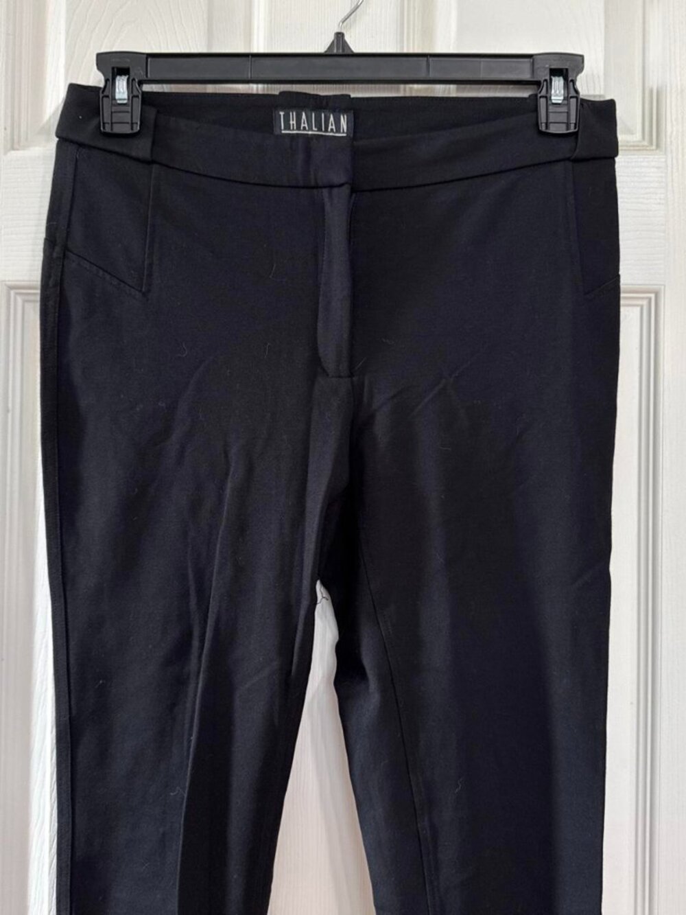 Black slim trousers with stretchy waistband #highwaisted #trousers